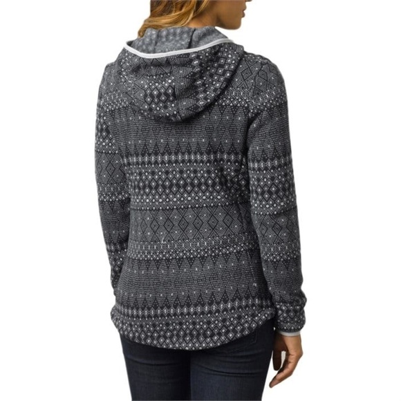 PRANA Zip Up Black/Gray prAna Women's Arka Jacket Large L - Picture 3 of 9